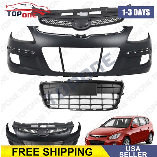 Front Complete Bumper W/ Upper Lower Grille For 2009-12 Hyundai Elantra Touring