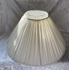 Classic By Diane Cream White Pleated Fabric Bell Lamp Shade Empire Shape - C2
