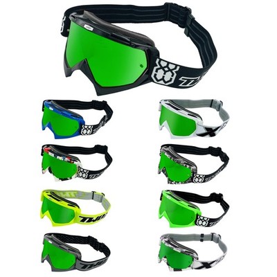 Motocross-Brille TWO-X Crossbrille Race MX Cross Downhill MTB grün verspiegelt