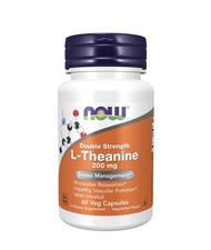 NOW FOODS L-Theanine Double Strength 200 mg 60 Veg Capsules