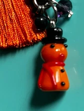 Halloween Snowman Bag Tag Backpack Keychain  Fob Clip Purse Charm