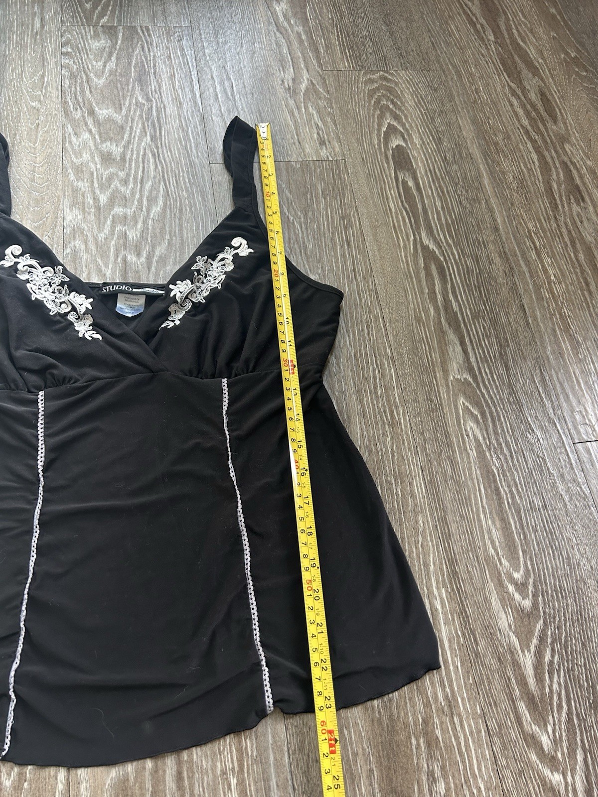 Studio Donatella Black Lace Babydoll Top Sz M 90s Dark Coquette Whimsigoth Fairy