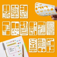 12 Pcs Planner Stencils, Scrapbook Stencils Planner Template for Journaling