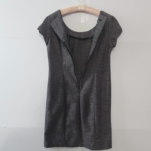 AGB Size 8 Grey Cap Short-sleeved Pleated Knee Length Office Business Casual Dre - Picture 7 of 22