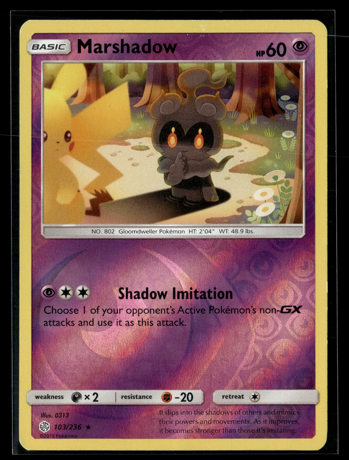 Pokemon TCG SM - Cosmic Eclipse #103/236 Marshadow Reverse Holo