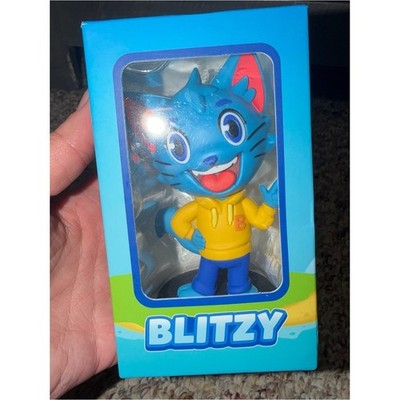 Bingo Blitz collectible Blitzy blue cat action figure