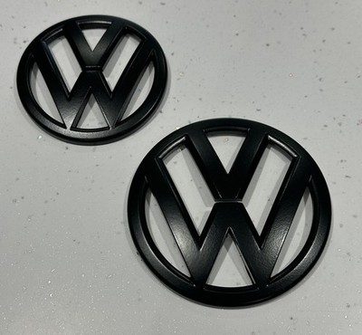 VW Scirocco MK3 Front & Rear Badges - Painted Satin Black - Genuine VW Parts