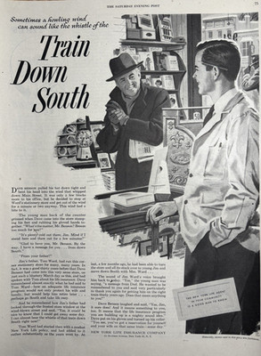 1951 New York Life Insurance Co Train Down South Howling Wind VTG Print Ad