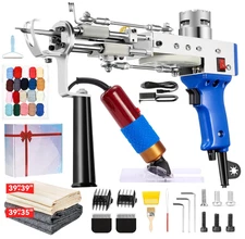 Rug Tufting Gun Kit with Carpet Trimmer, Cloth & 2-in-1 Cut/Loop Pile Tool