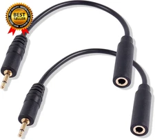 2.5Mm to 3.5Mm Short Cable 2 Pack 2.5Mm Mono Plug to 3.5Mm Mono Jack Adapter