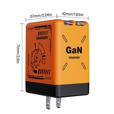 2 in 1 Gan Charger Type C/L , 120W Compatible Fast, Retractable Wall NEW
