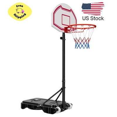 Portable Basketball Hoop, Adjustable Height, 5.2 to 6.9 ft, Kids Basketball Goal
