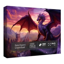 Fantasy Dragon Puzzle for Adults 1000 Pieces, Magic Castle Jigsaw Puzzle, Cas...