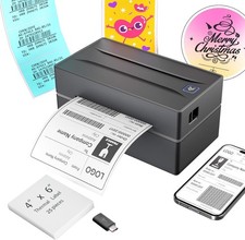 Bluetooth Thermal Shipping Label Printer 4x6 Wireless Label Maker W/ Tape