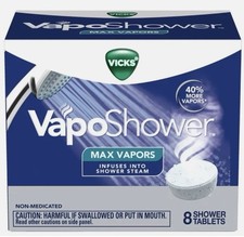Vicks VapoShower 8 Tablets Max Vapors Shower Steam Aromatherapy Tablets