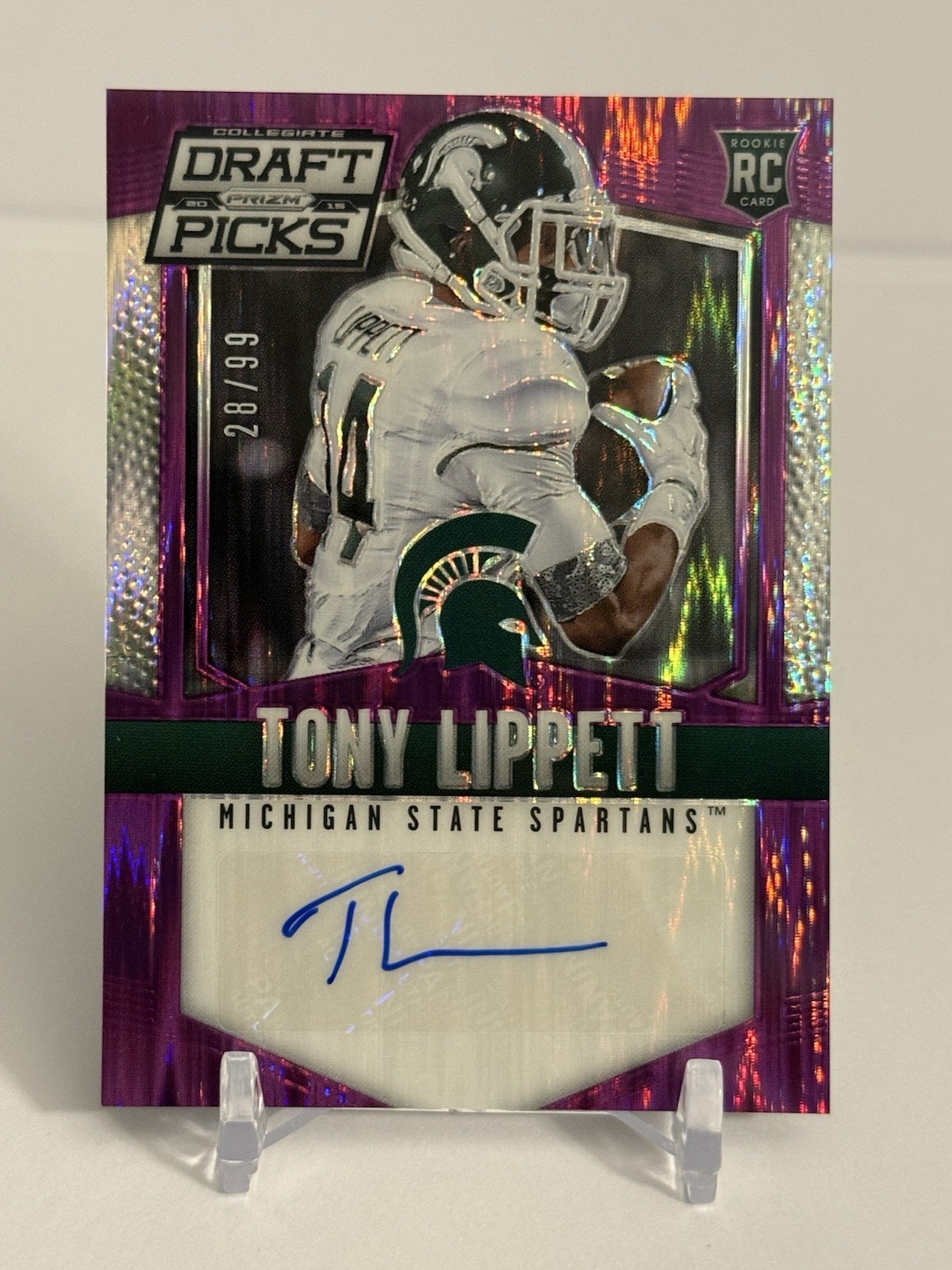 Tony Lippett Panini Prizm Collegiate Draft Picks #143 Autograph-Purple Flash