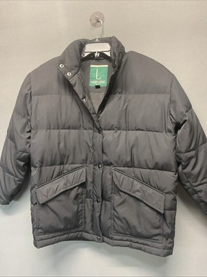 Larry Levine Sport Down Jacket Womens Medium Black Puffer Winter Coat