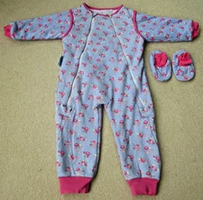 Jojo Maman Bebe SLEEP SNUGGLER 12-18M 2.5Tog SLEEPING BAG Suit Removable Arms