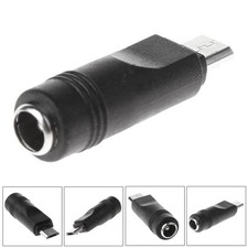 Female to Male DC Connector Adapter 5 5mm x for 2 1mm Black Silver 1 Pcs
