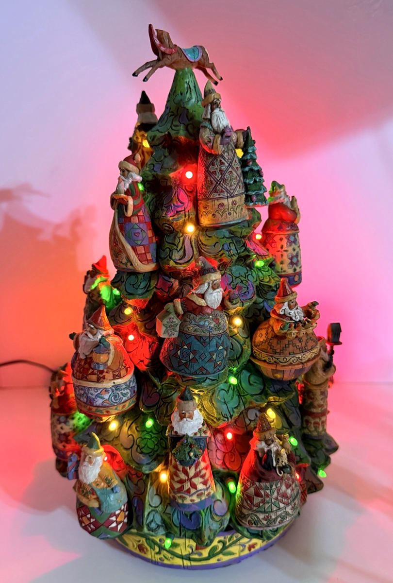 Merry Christmas 2023 静かな森のリース　30〜32cm Jim Shore Danbury Mint 21 Santas Light Up Christmas Tree 14
