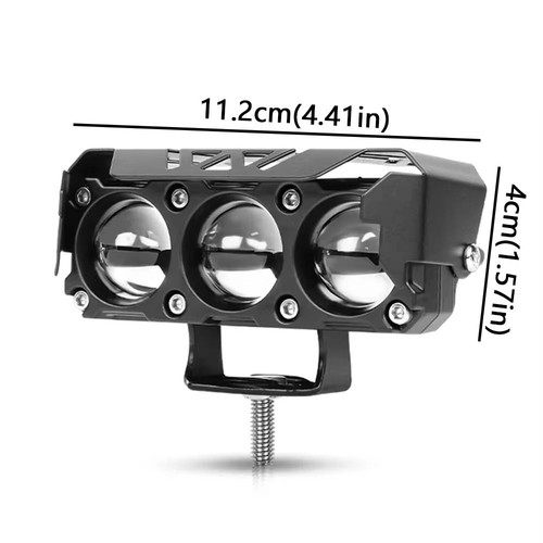 Dual Color Lights Super Bright Headlights Waterproof Three-eye Lens Motorcycle - Picture 2 of 12