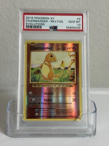 PSA 10 Reverse Foil Holo Charmander #9 2016 Pokemon XY Evolutions Card