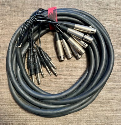 25' Audio Frequency Control 8-Channel 1/4'' TRS Male to XLR Female Snake