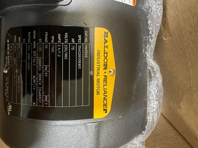Baldor Reliance NM3542 AC Motor 3/4HP 230/460V 1750 RPM 4P 56 Fr 3PH 60Hz TENV
