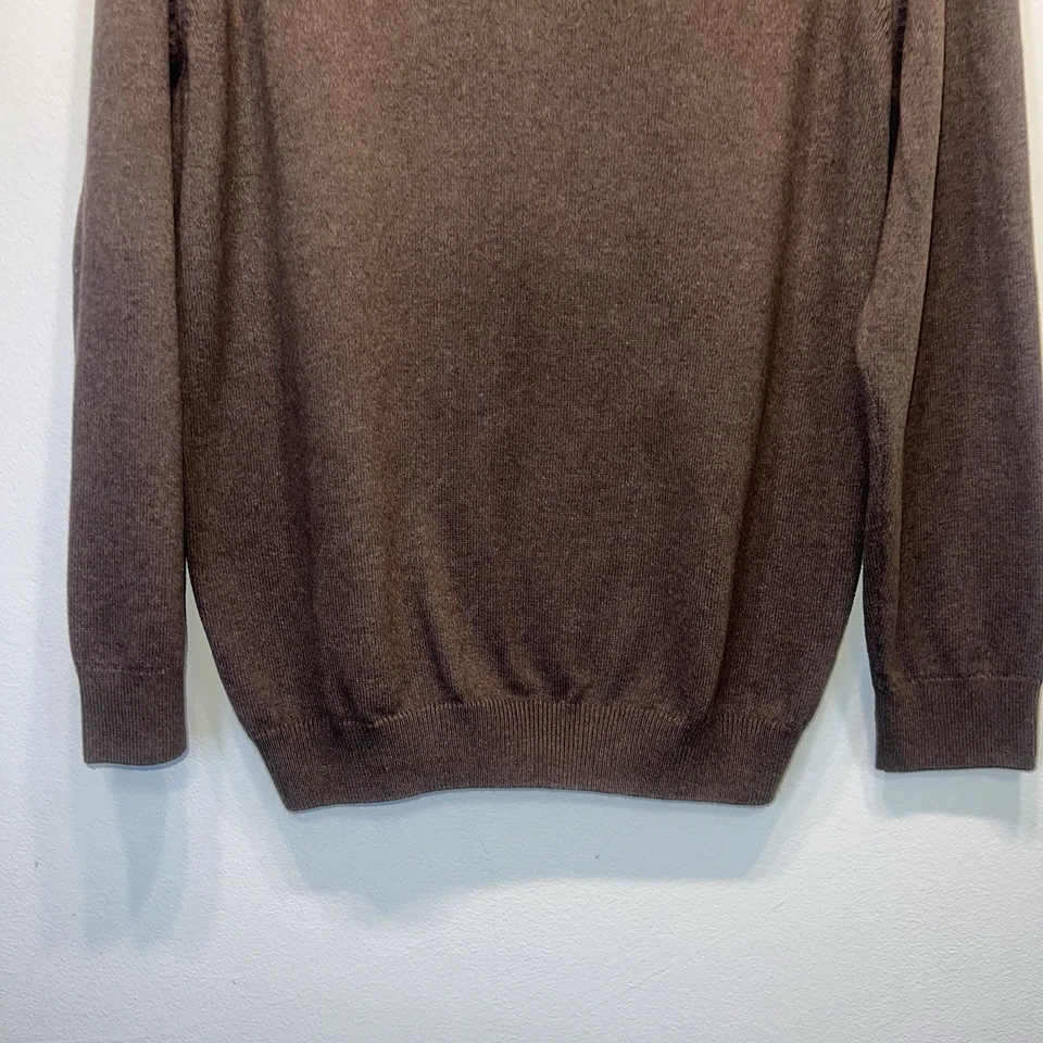 Suéter Lacoste Para Hombre Manga Larga Cuello en V 100% Algodón Marrón Talla 4 (Mediano) Foto 4 de 4