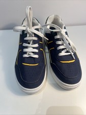 Sainsbury TU Boys Trainers In Great Condition Size UK 2 EU 34 Navy Blue Lace Up