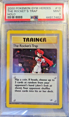 Pokemon Gym Heroes 19 The Rocket's Trap PSA 9 Mint