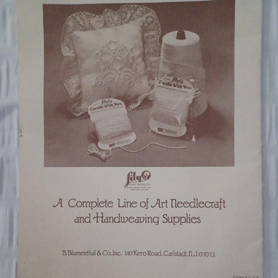 CANDLEWICK DESIGN BOOK LILY CRAFT PRODUCTS CANDLEWICKING DESIGN 1982 - Image 2 of 2