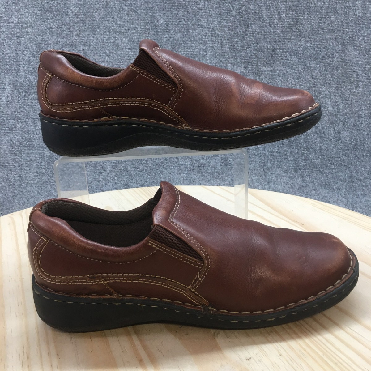 Thom McAn Shoes Womens 8.5 Slip On Loafers Brown Leather 