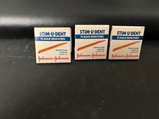 Stim U Dent Plaque Removers Mint Flavor 3 packs x 25 1987 Johnson Pick
