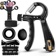 5 PCS Grip Strength Trainer Kit Hand Gripper Strengthener Forearm Strengthener