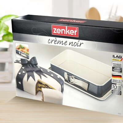 Zenker Rechteckige Springform CREME NOIR Backform Stahlblech Kuchenform antihaft
