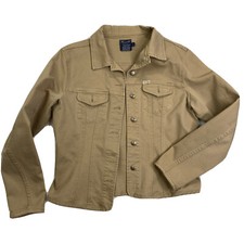 Faconnable Beige Button Utility Hiking Outdoor Trail Jacket Large Euc A020522