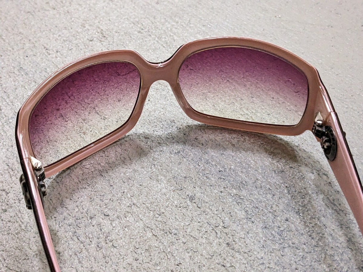 CHROME HEARTS Max Sunglasses Pink Brown Acetate Cross Sterling