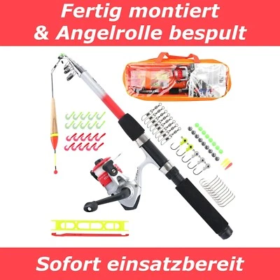 Q-Tac Angelset für Kinder, Kinderangel sofort einsatzbereit, Angel Set komplett