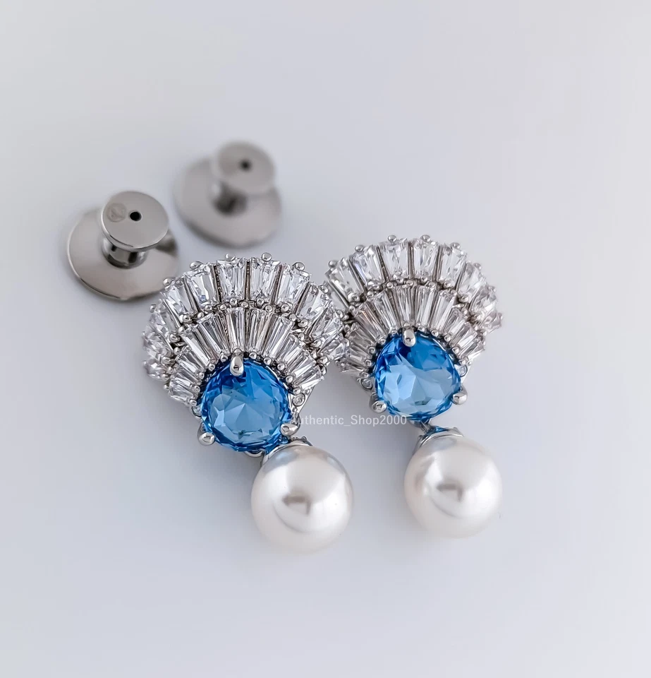 NUEVO SWAROVSKI Marca Cristal Brillante Perla Concha Idilia Pendientes Colgantes 5680301 Foto 4 de 4