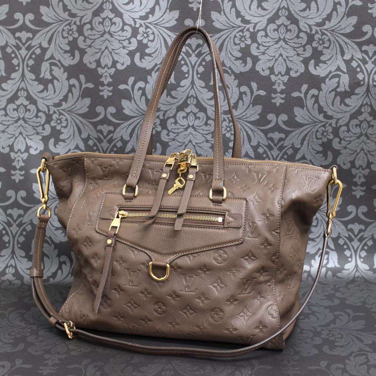 LOUIS VUITTON MONOGRAM Empreinte Lumineuse PM Brown 2 Way Bag #8