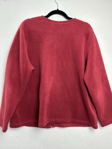 Croft & Barrow Fleece Jacket Women Size 1X Red Snowman Design Christmas Winter - Picture 9 of 10