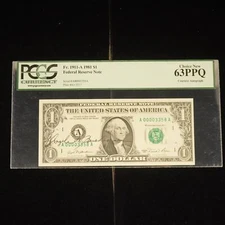1981 $1 Federal Reserve Note (FR.1911-A) PCGS 63-PPQ Signed - Free Shipping USA