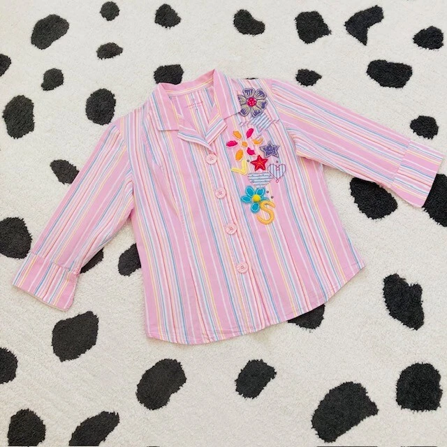 Pijama Victorias Secret tamanho médio Y2K raro vintage listrado PJ 2 peças conjunto de logotipo - Imagem 4 de 4