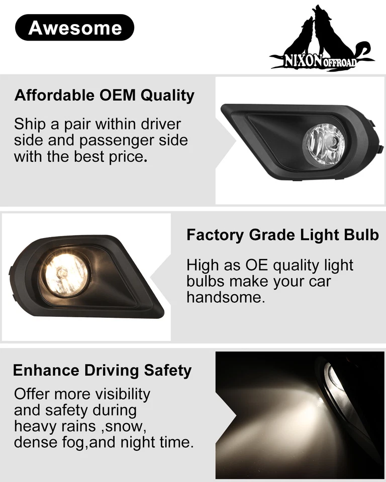 Luces antiniebla para Subaru Forester 2014 2015 2016 luces de parachoques de conducción con kits de cableado Foto 3 de 4