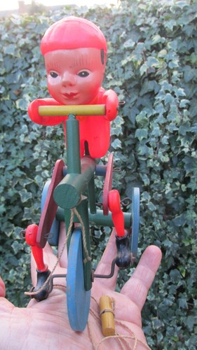 Unique Triang tricycle 1939 war prototype Gyrocycle clockwork bing pull toy - Picture 9 of 21