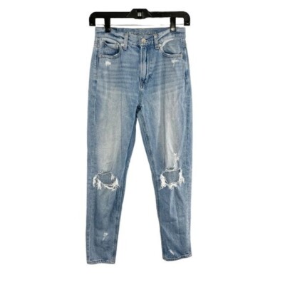 American Eagle High Rise Distressed Mom Jeans Women's Size 0