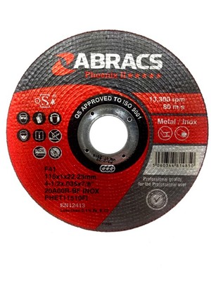 115 mm x 1 mm Abracs Phoenix extra dünne Trennscheiben Inox & Stahl x 10