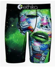 Ethika POISON IVY Woman's Face Script BOOM BANG POW SNAP Long Boxers Men's NWT