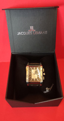 JACQUES LEMANS Quarzuhr schwarz-silberfarben NEU